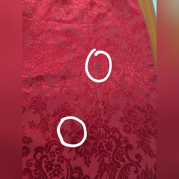 VTG 90'S AMAZING USA RED ORIENTAL ASIAN STYLE FLORAL DRESS SIDE SPLIT sz LARGE - Picture 12 of 14